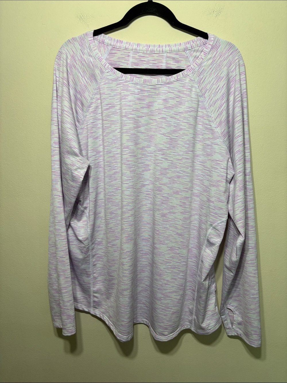 tek gear Pale Pink Heather Long-Sleeve Scoop Neck Top